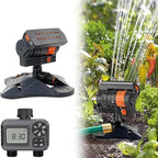 16-Nozzle Oscillating Sprinkler with Dual-Zone Sprinkler Water Timer, 2026 Upgraded Mini Turbo Oscillating Water Sprinklers for Lawn Yard Garden Watering (Standard, with Dual-Zone Timer) by Unknown