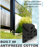 Stainless Steel Freestanding Garden Hose Holder - Vertical Outdoor Water Column, Antifreeze Cracking Fountain with 10m Spray Gun & Hooks for Yard Decor - Image 5