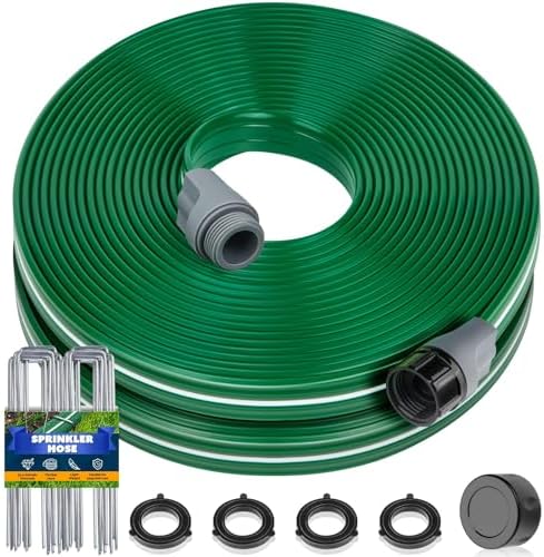 Jin&Bao Sprinkler Hose Heavy Duty Garden Lawn Water Hose & Staples (50FTx2) by Jin%26Bao