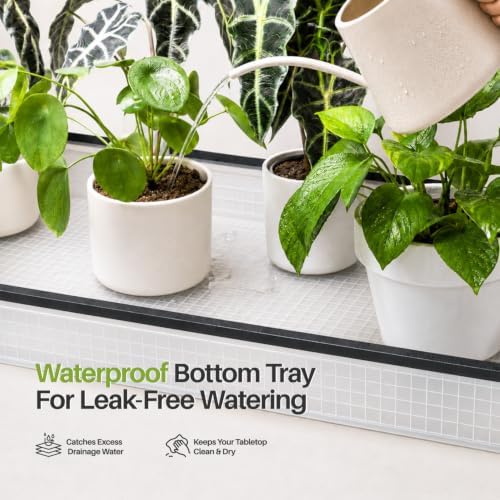 2-Tier Desktop Indoor Greenhouse with Grow Light, 11.8x23.6x23.6 - Image 5