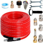 100FT 1/4-In Sewer Jetter Kit, 5800 PSI Pressure Washer Drain Cleaner Hose by Zejoot