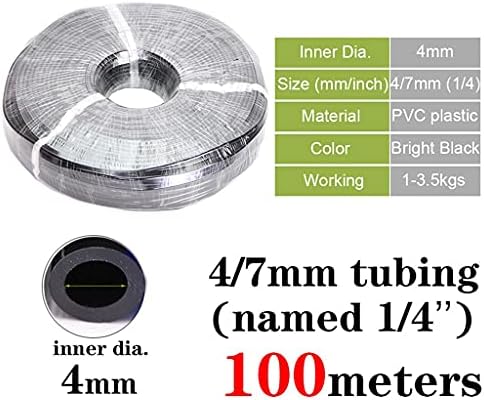 Watering Tubing Hose Pipe, PVC Garden Water Hose Irrigation Wate Tube1/8'' 1/4'' 3/8'' (Size : 4l7mm x 100m) - Image 2