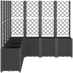 Garden Planter Box with Trellis Modular Outdoor Bed Black - Image 4
