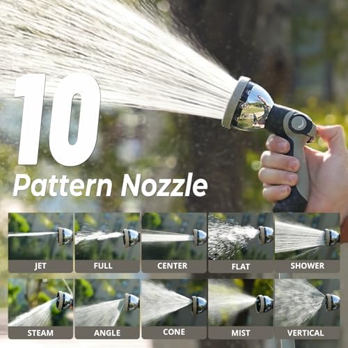 Retractable Garden Hose Reel, 5/8 in x 100ft, Heavy-Duty Aluminum Mount, Auto Rewind, Slow Retract, 180° Swivel, Any Length Lock, 10-Pattern Nozzle - Image 6