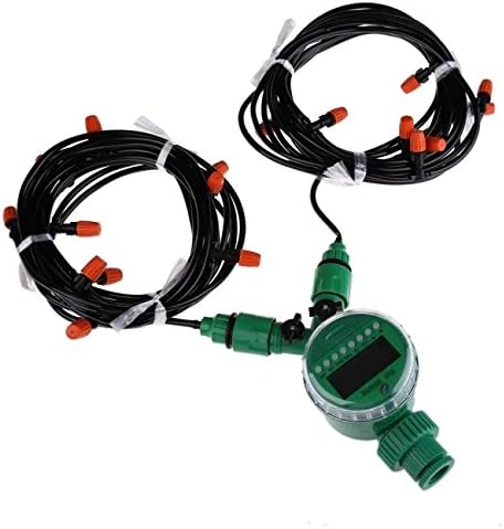 15m 4mm Hose with Micro Drip Irrigation Kit with Nozzle Sprinkler and Timer by Unknown
