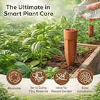 Honeydak 6pcs Small Terracotta Watering Spike with Lid 4'' Garden Vacation - Image 5