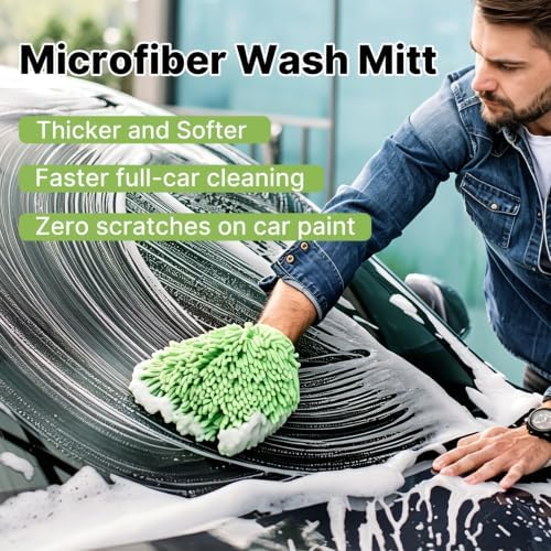 YASHINE Car Wash Foam Gun Kit for Garden Hose, Foam Cannon Soap Sprayer Kit with Microfiber Wash Mitt, One-Click Switches Foam/Water, 3 Spray Modes & Higher Water Pressure, Foam Blaster for Cars - Image 6