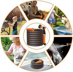 Garden Hose, 100Ft Ultra Flexible Water Hose, with 10 Function Sprayer,Ultra-Lightweight,Leak-Proof,Non-Slip Swivel Handles, Non-Kink Hoses for Yard, Lawn,Outdoor(OrangeBlack,100Ft) - Image 6