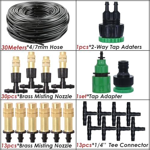 98FT Garden Drip Irrigation System Kit, Adjustable Misting Watering System - Image 2