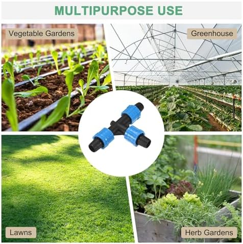 M METERXITY 20-Pack Drip Irrigation Barbed Locking Fittings, for 5/8 Inch(16mm) 3 Way Tee Tubing Irrigation Coupling for Greenhouse/Aquarium/Garden Watering System, Drip Irrigation Parts - Image 6