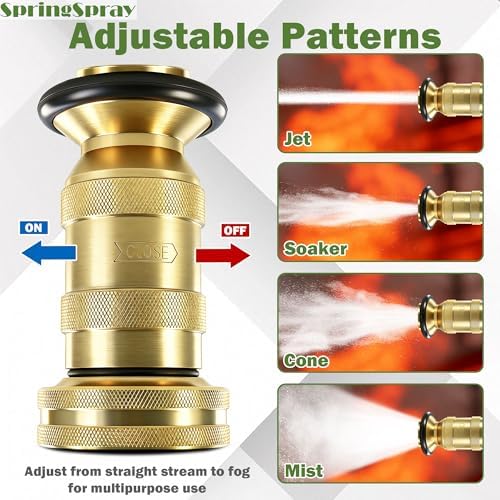 1-1/2 Inch Fire Hose Nozzle Brass NH/NST 85 GPM 100 PSI - Image 3