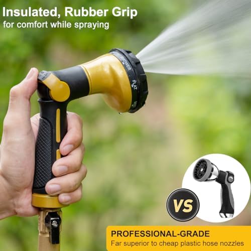 FANHAO Heavy Duty Garden Hose Nozzle, Metal Hose Sprayer Easy Thumb Control - Image 5