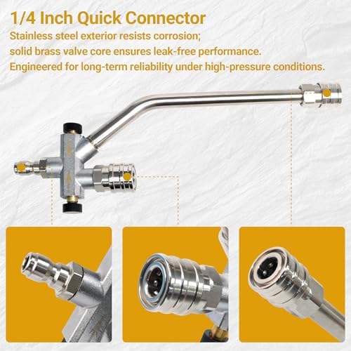 Foam Cannon Dual-Purpose Switch Spray Gun, Foam Cannon Adapter, Connector Accessory, 1/4 Inch Quick Connector, with 7 Nozzle Tips - Image 6
