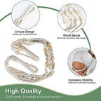Vanslogreen Hanging Planters for Indoor Outdoor Plants, 12 Inch Self Watering Hanging Pot with Drainage Holes & Removable Tray, Macrame Plant Hanger for Boho Home Decor (Ivory+White)(Ivory+White) - Image 4