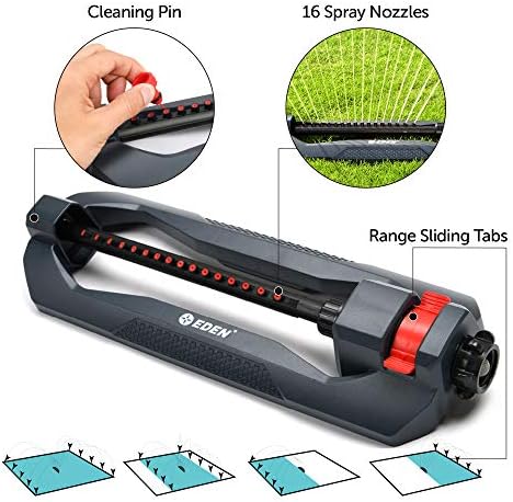 Eden Oscillating Sprinkler and Melnor Mini Oscillator Sprinkler Bundle - Covers up to 3,600 and 4,000 sq ft with Adjustable Watering - Image 4
