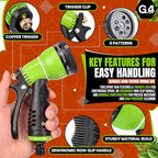 G4GADGET Hose Pipe Spray Gun, Heavy Duty 8 Function Garden Hose Spray Nozzle with Non Slip Grip & Flow Control, High Pressure Water Sprayer for Plant Watering, Lawn, Car Washing & Pet Cleaning - Image 4