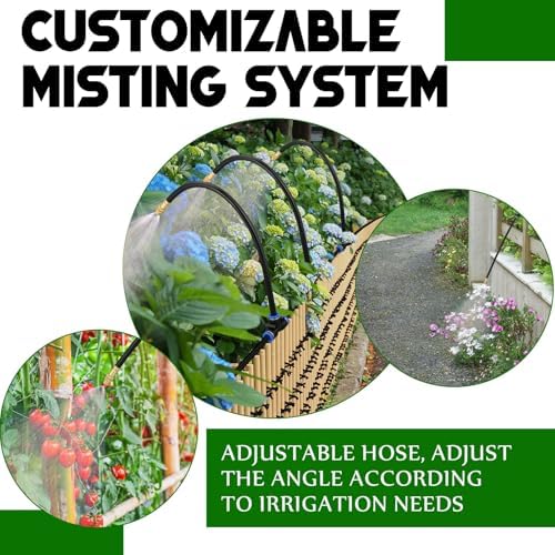 Zonon 15 Pcs Brass Misting Nozzles Tee with 16" Built in Hose for 0.32"/8 mm Tubing 360 Degree Rotation Adjustable Water Mister Nozzle Thread Sprayer Misting Part Accessories for Patio Outdoor Cooling - Image 5