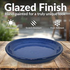 Sunnydaze 9" Ceramic Plant Saucers for Planters, 2pk, Imperial Blue - Image 2