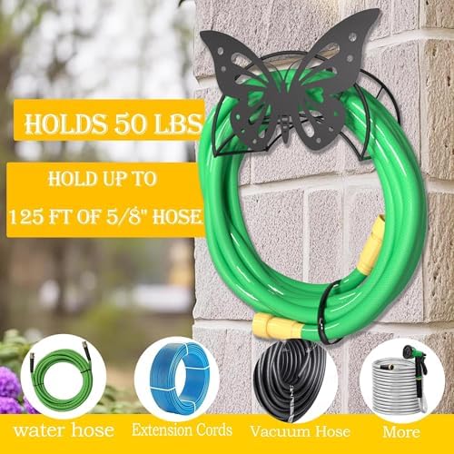 Butterfly Garden Hose Holder Wall Mount MetalHeavy Duty Hose Hanger125'5/8" - Image 4