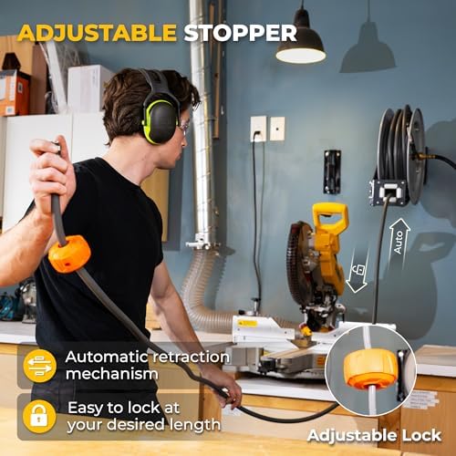 Steel Retractable Air Hose Reel,3/8" x 50 ft Heavy Duty - Image 3
