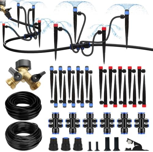 250FT Drip Irrigation System with 1/2" 1/4" Irrigation Tubing and Emitters by BreezeTouch