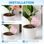 M METERXITY 4-Pack Plant Self Watering Globes, 6.9 oz Plastic Bubble Water Bulbs Top Fill for Indoor/Outdoor Plants, Self Watering Spikes Slow Release Terracotta [Pink] - Image 4