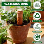 6 Pcs 4.9'' 5.9'' 6.7'' Terracotta Watering Spikes with Lid Automatic Plant Waterer Vacation Friendly Self Watering Planter Insert Plant Water Devices for Indoor Outdoor Plants, 3 Sizes - Image 5