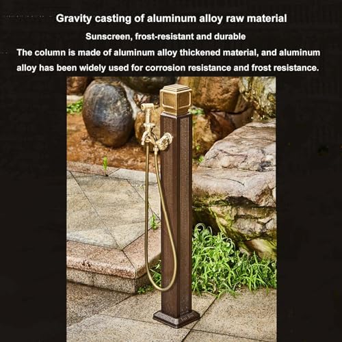 Outdoor Water Fountain Water Column with Faucet，freestanding Garden Hose Holder with Full Copper Faucet，Yard Hydrant Water Feature Fountain Water Dispenser ，for Garden Irrigation and Watering - Image 5