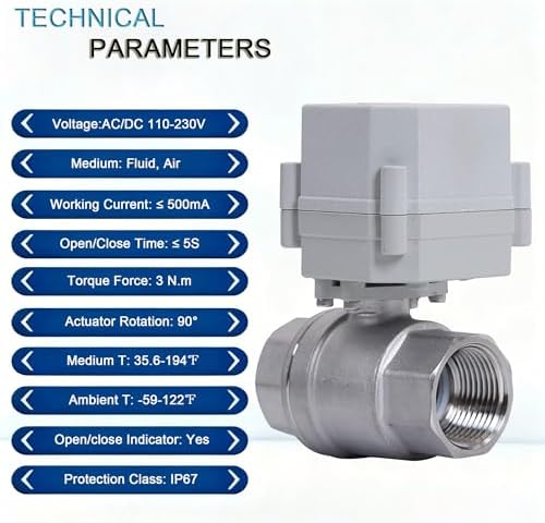 NPT 1'' 2-Way AC 110-230V Motorized Ball Valve CR2-02 Electrical Ball Valve Normal Closed Stainless Steel 304 DN 25MM - Image 3