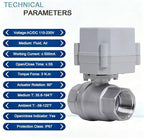 NPT 1'' 2-Way AC 110-230V Motorized Ball Valve CR2-02 Electrical Ball Valve Normal Closed Stainless Steel 304 DN 25MM - Image 3