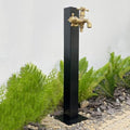 304 Stainless Steel Cylindrical Vertical Garden Water Column,Freestanding Hose Stand with Lock Faucet,Outdoor Antifreeze Faucet Water Dispenser Hydrant Water Feature Fountain, for Irrigation and Wa by Unknown