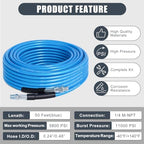 50FT 1/4-In Sewer Jetter Kit, 5800 PSI Pressure Washer Drain Cleaner Hose - Image 4