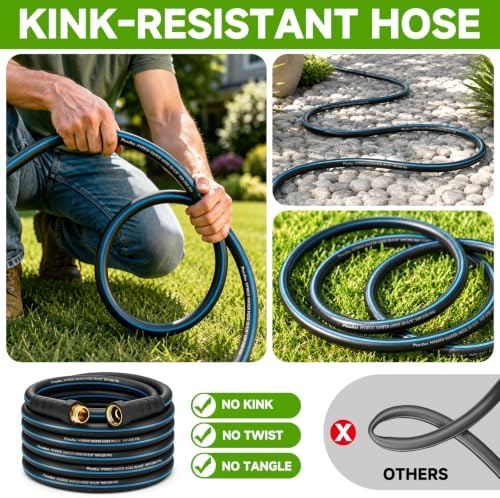 100FT 5/8" Heavy Duty Garden Hose, NON-EXPANDABLE Flexible Water Hose, No Kink - Image 4