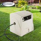 Suncast 2 Pack Automatic Rewind Garden Hose Reel, 100 ft. 5/8 in. Vinyl Hose Holder, Light Taupe - Image 4
