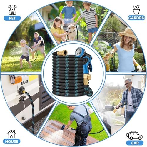 50 FT Non-Expandable Garden Hose, 2026 New Upgraded Flexible Water Hose, Ultra Lightweight Non-Expanding hoses with 10 Function Sprayer, Leak proof, Pressure Resistant for Yard, Outdoor - Image 7