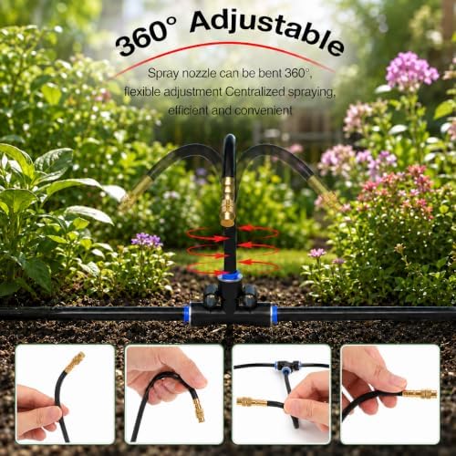 Bluepro 320FT Drip Irrigation System with Brass Splitter & Copper Nozzles - Image 2