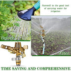 Ferraycle 18 Pieces 1/2 Inch Brass Impact Sprinkler Head with Nozzles Heavy Duty Adjustable 0-360 Degrees Impulse Sprinkler Head Lawn Watering for Yard Irrigation - Image 5