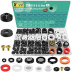 XBVV 4 Pack Silicone Grease and 32 Size 258 PC Faucet and Plumbing Rubber Washers Kit for Assorted Garden Hose Valve Spigot Splitter Outdoor Faucet Shower Gasket Repair - Image 2