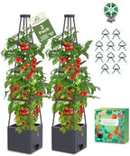 2-Pack Tomato Planter with Trellis, 57" Self-Watering Raised Garden Bed Planter Box, Tomato Cages for Indoor & Outdoor Climbing Plants, Vines, Vegetables, and Flowers (57x9.8x9.8IN) by MQHUAYU