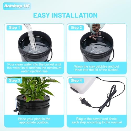 Hydroponics Growing System Kit 5-Gallon Deep Water Culture Recirculating Drip Grow System Indoor Garden Grow System with Hose, Air Pump, and Air Stone (1 Bucket + Drip Irrigation) - Image 6