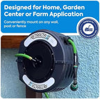 Macnaught Retractable Garden Hose Reel, 82 Ft Water Hose Reel Heavy Duty Retractable Hose with Metal 180° Swivel Rotation Bracket for Wall Mount - Gray - Image 4