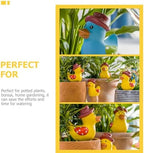 4pcs Cute Duck Shaped Terracotta Plant Watering Spikes for Indoor Plants Self-Watering Stakes Automatic Drippers for Potted Garden Use Random Color - Image 3
