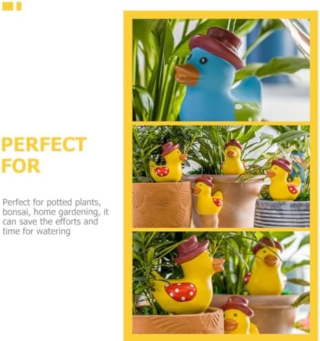 4pcs Cute Duck Shaped Terracotta Plant Watering Spikes for Indoor Plants Self-Watering Stakes Automatic Drippers for Potted Garden Use Random Color - Image 3