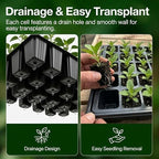 Gardzen 10-Set Garden Propagator Set, Seed Tray Kits with 400-Cell, Seed Starter Tray with Dome and Base 15" x 9" (40-Cell Per Tray) - Image 5