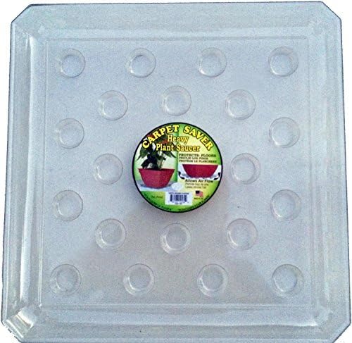 CWP SQDS-1400 Heavy Gauge Footed Square Carpet Saver Saucer, 14-Inch by 14-Inch, Clear (Pack of 4) - Image 2