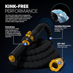 TITAN Flexible Garden Hose 15FT – Ultra Lightweight, Heavy Duty Water Hose with Brass Fittings & Jet Nozzle – Kink-Free, Non-Expanding, Durable Fabric Hose for Yard, Lawn, Car Wash, Outdoor Use - Image 3