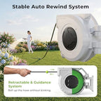 Retractable Garden Hose Reel, 1/2 Inch x 155ft, Wall Mounted Hose Reel - Image 6