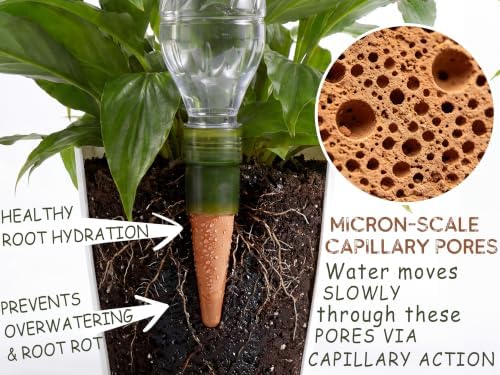 Plant Self Watering Stakes Automatic Terracotta Bottle Adapter Devices - Image 3