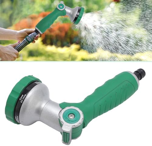 Garden Hose Nozzle Heavy Duty, Metal Water Hose Sprayer with 8 Spray Patterns, High Pressure Spray Nozzle Thumb Control On Off Valve for Outdoor Lawn - Image 4