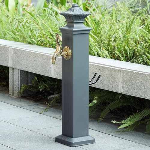 Freestanding Vertical Square Garden Water Column, Floor Mounted Faucet, Hose Holder, Frost Free Hydrant for Irrigation and Watering(74cm/29.1in) - Image 7